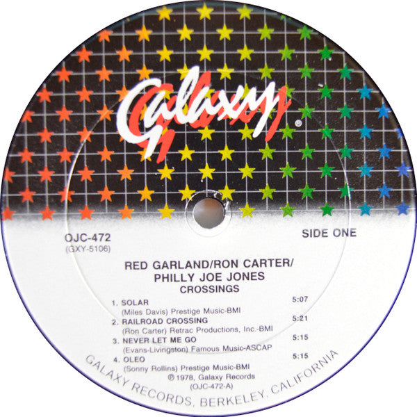 Red Garland / Ron Carter / "Philly" Joe Jones : Crossings (LP, Album, RE, RM)