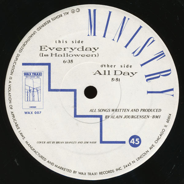 Ministry : All Day / Everyday (Is Halloween) (12", Single, Red)