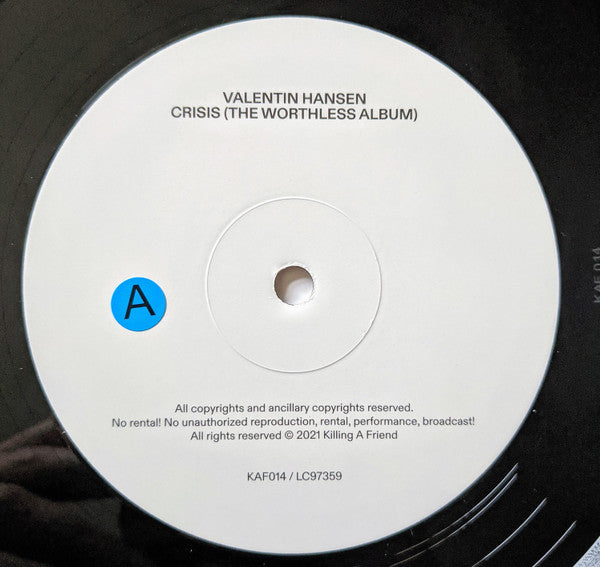 Valentin Hansen : Crisis (The Worthless Album) (LP, Album)