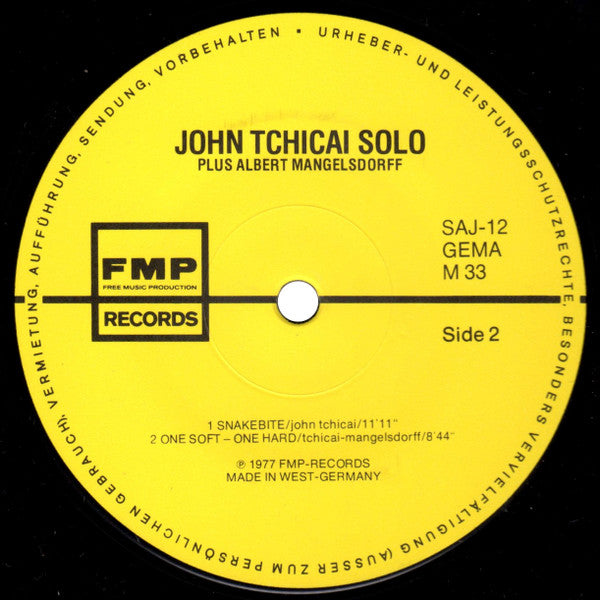 John Tchicai plus Albert Mangelsdorff : Solo (LP, Album)