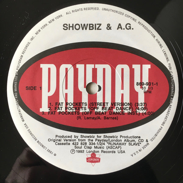 Showbiz & A.G. : Fat Pockets (12")