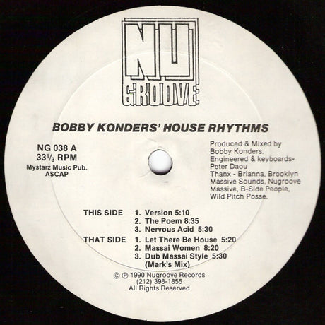 Bobby Konders : House Rhythms (12")