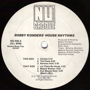 Bobby Konders : House Rhythms (12")