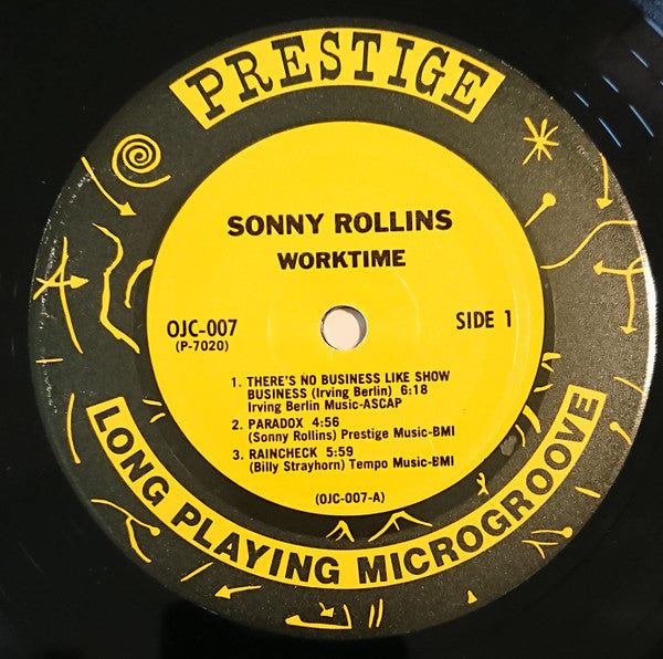 Sonny Rollins : Worktime (LP, Album, Mono, RE)
