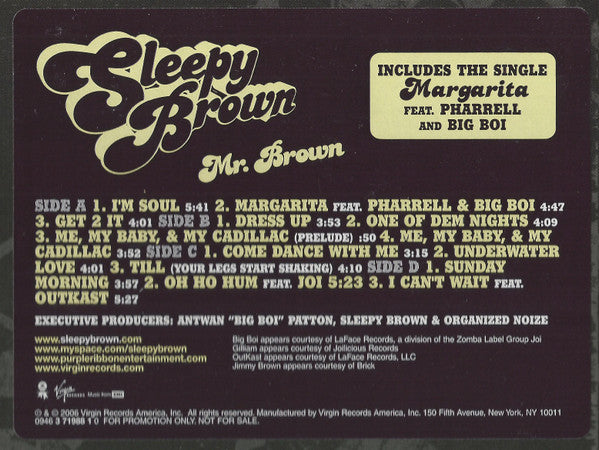 Sleepy Brown : Mr. Brown (2xLP, Promo, Cle)