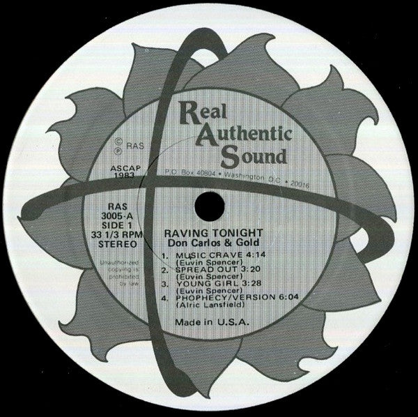 Don Carlos (2) And Gold (2) : Raving Tonight (LP, Comp)