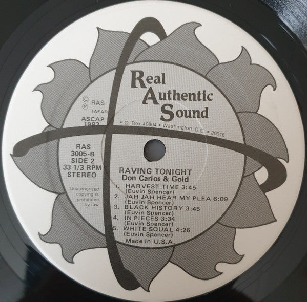 Don Carlos (2) And Gold (2) : Raving Tonight (LP, Comp)