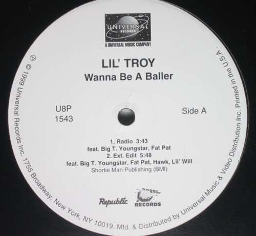 Lil' Troy : Wanna Be A Baller (12", Promo)