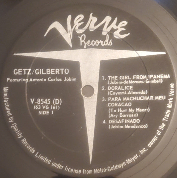 Stan Getz / João Gilberto Featuring Antonio Carlos Jobim : Getz / Gilberto (LP, Album, Mono)