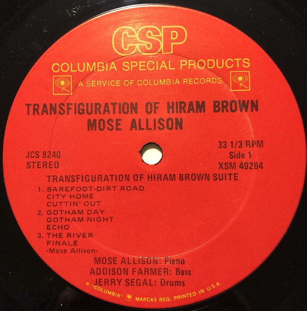 Mose Allison : Transfiguration Of Hiram Brown (LP, Album, RE)