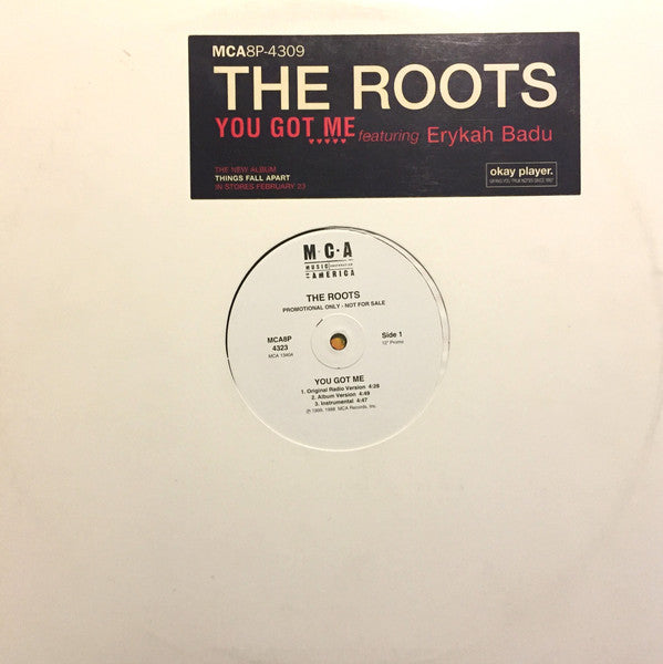 The Roots Featuring Erykah Badu : You Got Me (12", Promo)