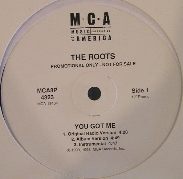 The Roots Featuring Erykah Badu : You Got Me (12", Promo)