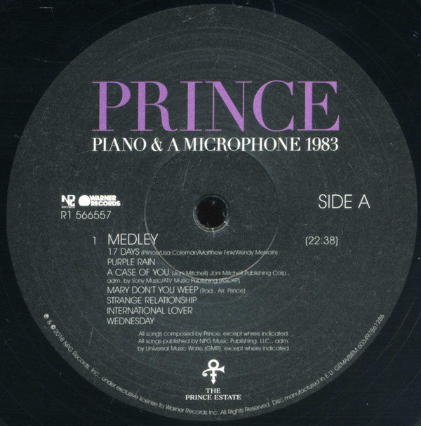 Prince : Piano & A Microphone 1983 (LP, Album, RE, 180)