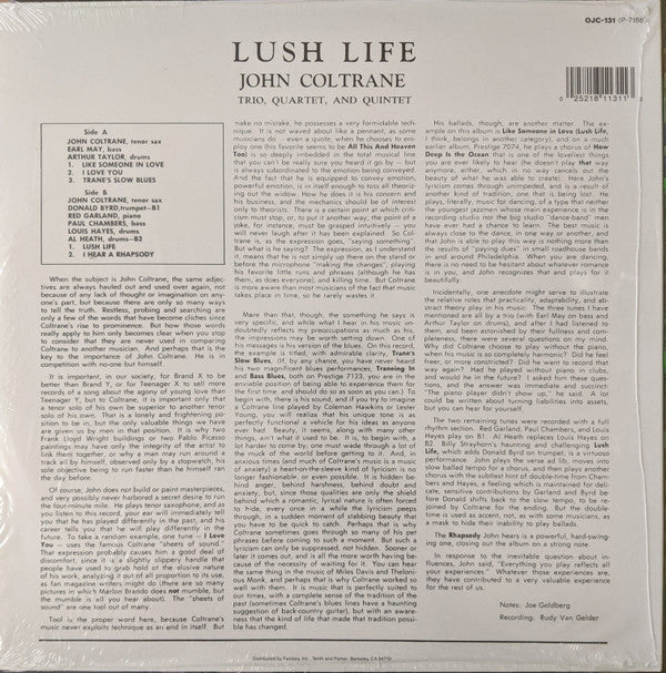John Coltrane : Lush Life (LP, Album, Mono, RE, RP)