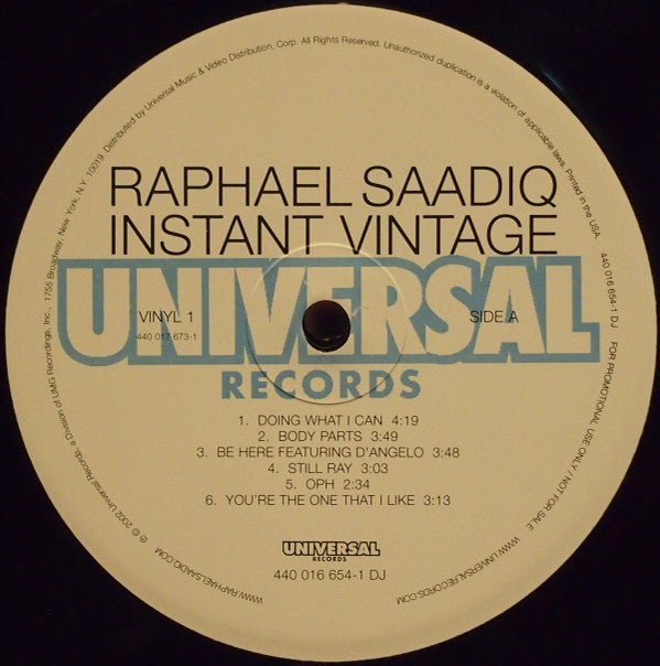 Raphael Saadiq : Instant Vintage (2xLP, Album, Promo, Gat)