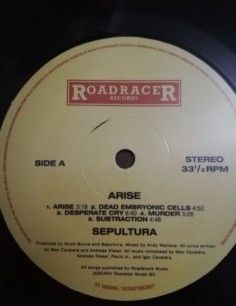 Sepultura : Arise (2xLP, Album, RE, RM, 180)