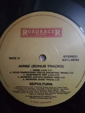 Sepultura : Arise (2xLP, Album, RE, RM, 180)
