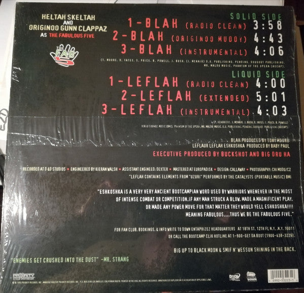 The Fabulous Five Featuring Heltah Skeltah And O.G.C. : Blah / Leflah (12", Single)