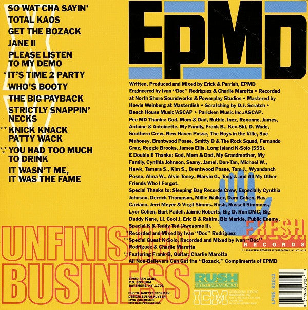 EPMD : Unfinished Business (LP, Album)
