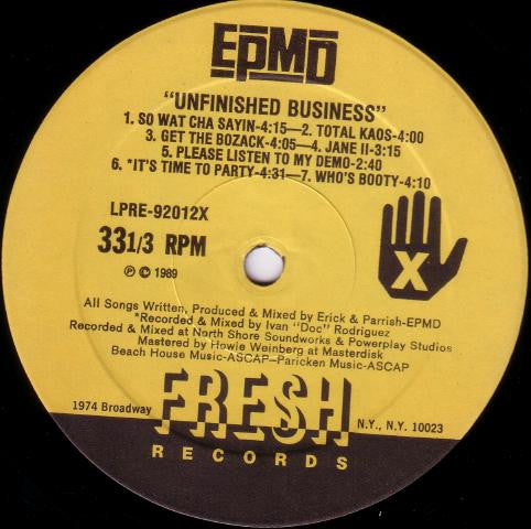 EPMD : Unfinished Business (LP, Album)