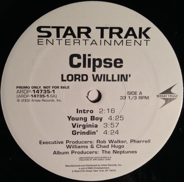 Clipse : Lord Willin' (2xLP, Album, Promo)