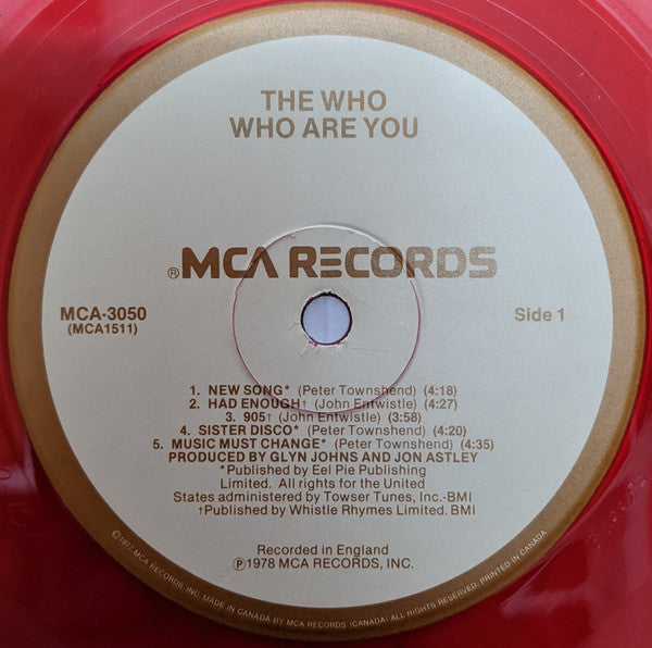 The Who : Who Are You (LP, Album, Red)