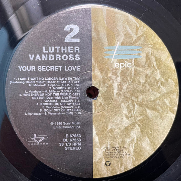 Luther Vandross : Your Secret Love (LP, Album)