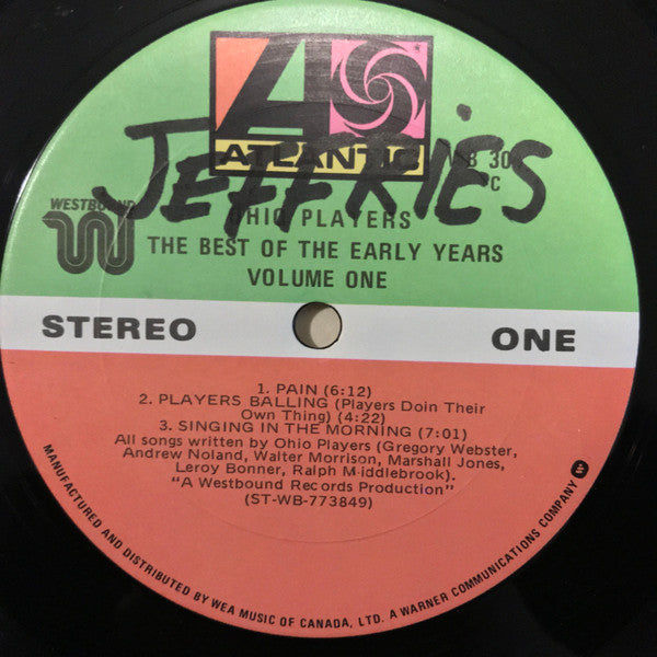 Ohio Players : The Best Of The Early Years Volume One (LP, Comp)