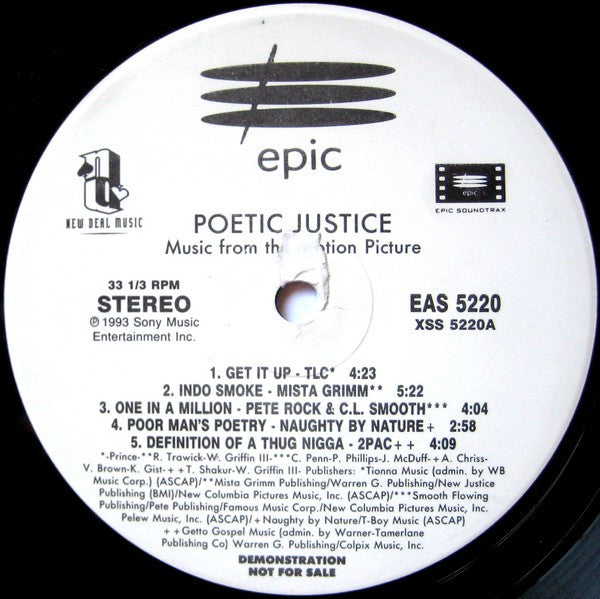 Various : Poetic Justice (Music From The Motion Picture) (LP, Comp, Promo)