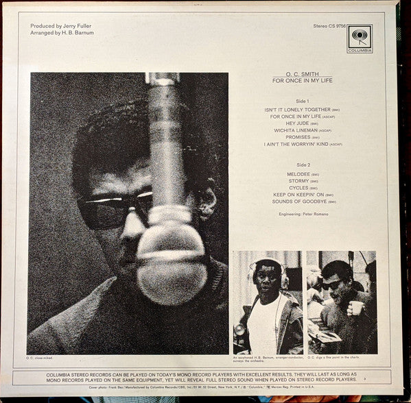 OC Smith : For Once In My Life (LP, Album, Ter)