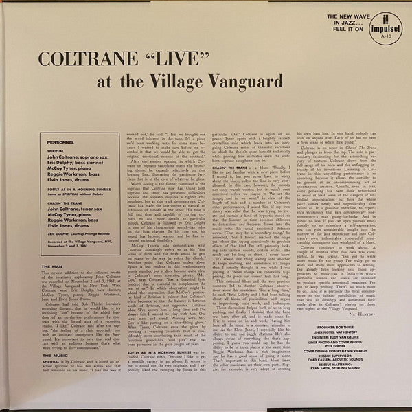 John Coltrane : "Live" At The Village Vanguard (LP, Album, RE, 180)
