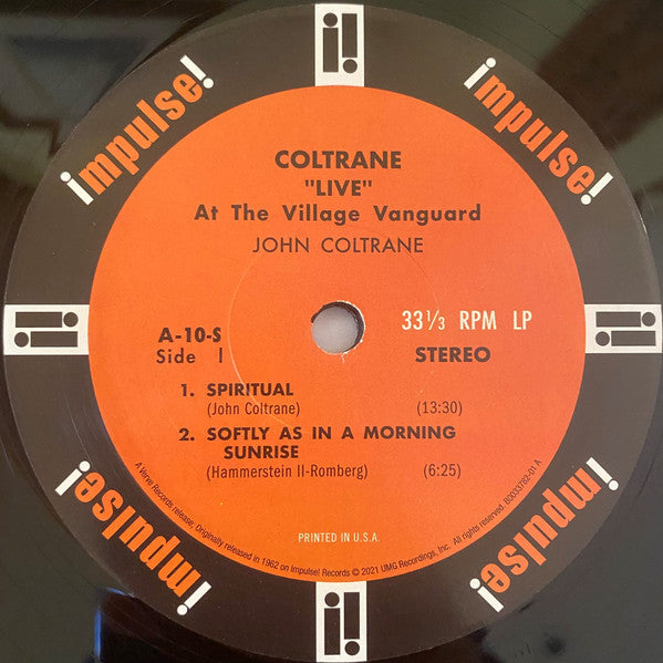 John Coltrane : "Live" At The Village Vanguard (LP, Album, Promo, RE, 180)