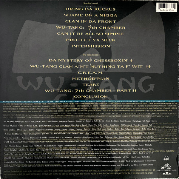 Wu-Tang Clan : Enter The Wu-Tang (36 Chambers) (LP, Album, RP, SRC)