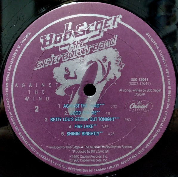 Bob Seger And The Silver Bullet Band : Against The Wind (LP, Album, Don)