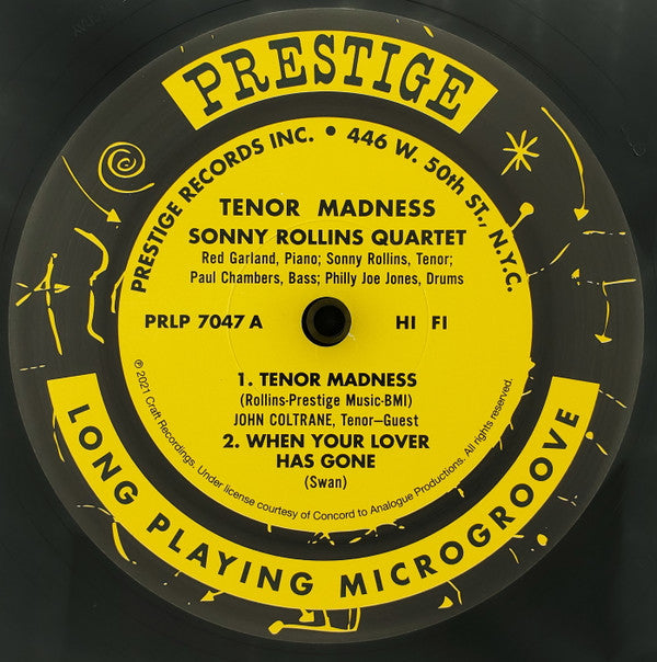 Sonny Rollins Quartet : Tenor Madness (LP, Album, Mono, Ltd, RE, RP, 180)