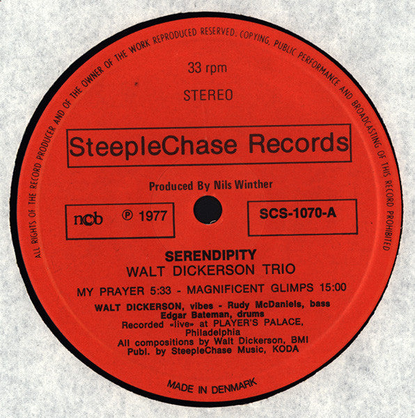 Walt Dickerson Trio : Serendipity (LP, Album)