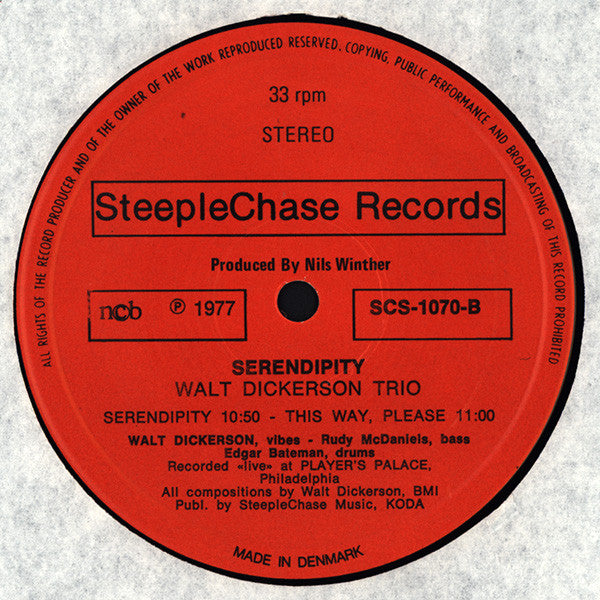 Walt Dickerson Trio : Serendipity (LP, Album)