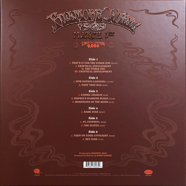 The Grateful Dead : Fillmore West 1969: March 1st (3xLP, 180 + Box, Album, Ltd)
