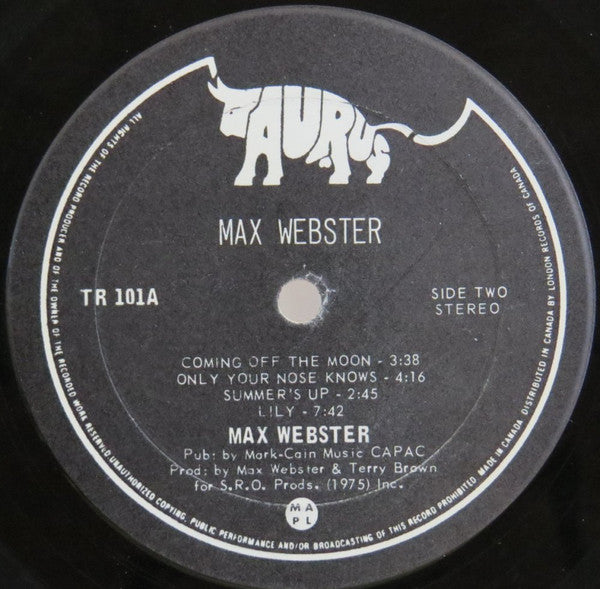 Max Webster : Max Webster (LP, Album)
