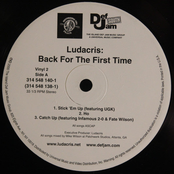 Ludacris : Back For The First Time (2xLP, Album)