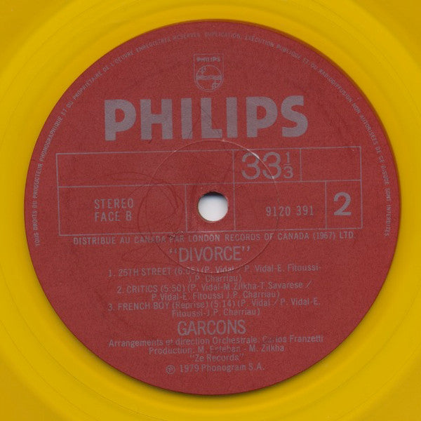Garçons : Divorce (LP, Album, Ltd, Yel)