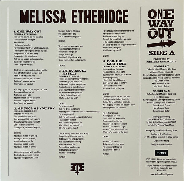 Melissa Etheridge : One Way Out (LP, Album)