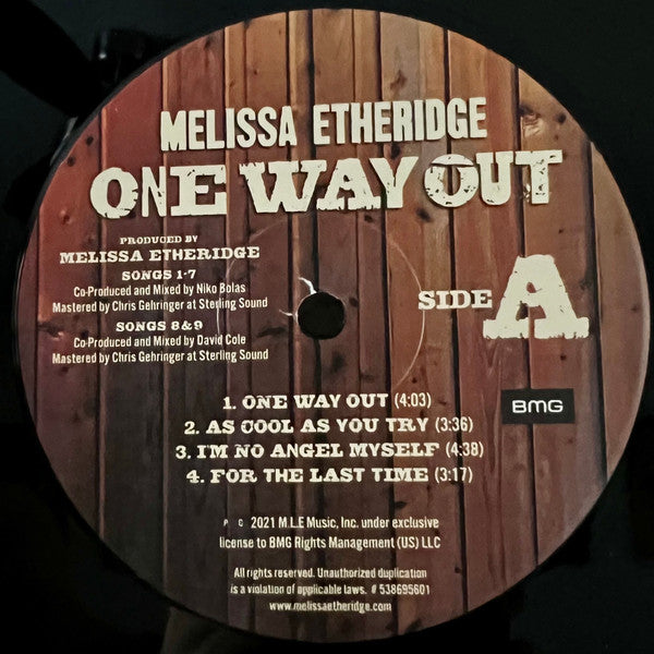 Melissa Etheridge : One Way Out (LP, Album)