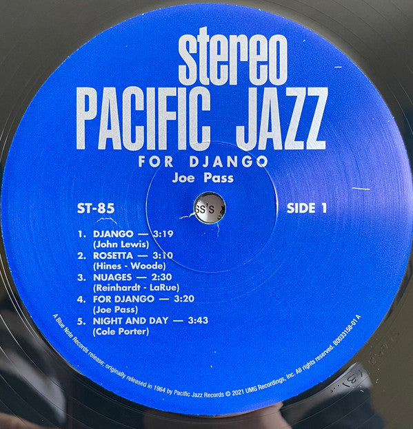 Joe Pass : For Django (LP, Album, RE, 180)