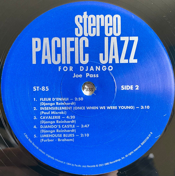 Joe Pass : For Django (LP, Album, RE, 180)