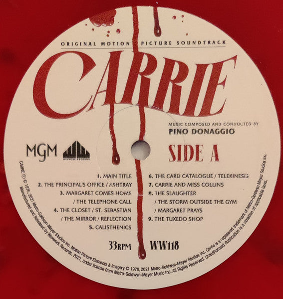 Pino Donaggio : Carrie (Original Motion Picture Soundtrack) (2xLP, Album, Club, RE, RM, Red)