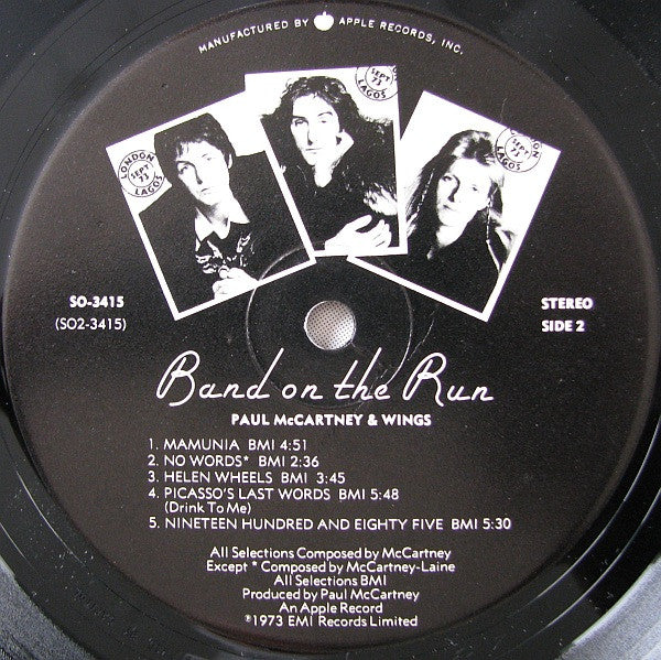 Wings (2) : Band On The Run (LP, Album)