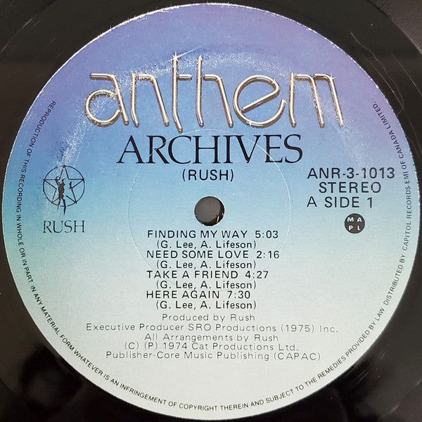 Rush : Archives (LP, Album, RE + LP, Album, RE + LP, Album, RE + Co)