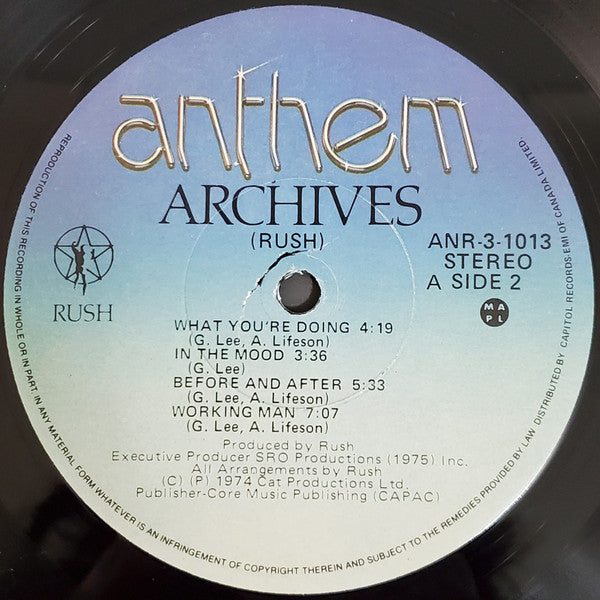 Rush : Archives (LP, Album, RE + LP, Album, RE + LP, Album, RE + Co)