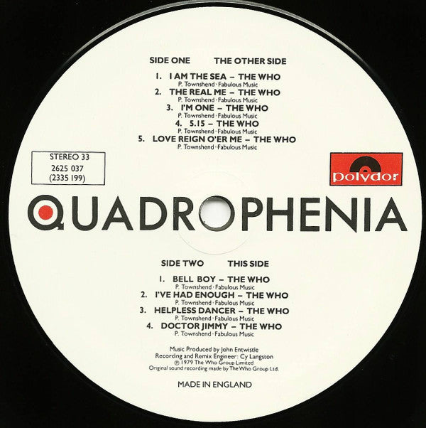 Various : Quadrophenia (Music From The Soundtrack Of The Who Film) (2xLP, Comp)